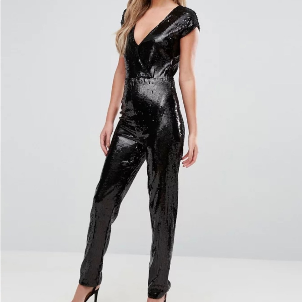 Black Sequin Jumpsuit